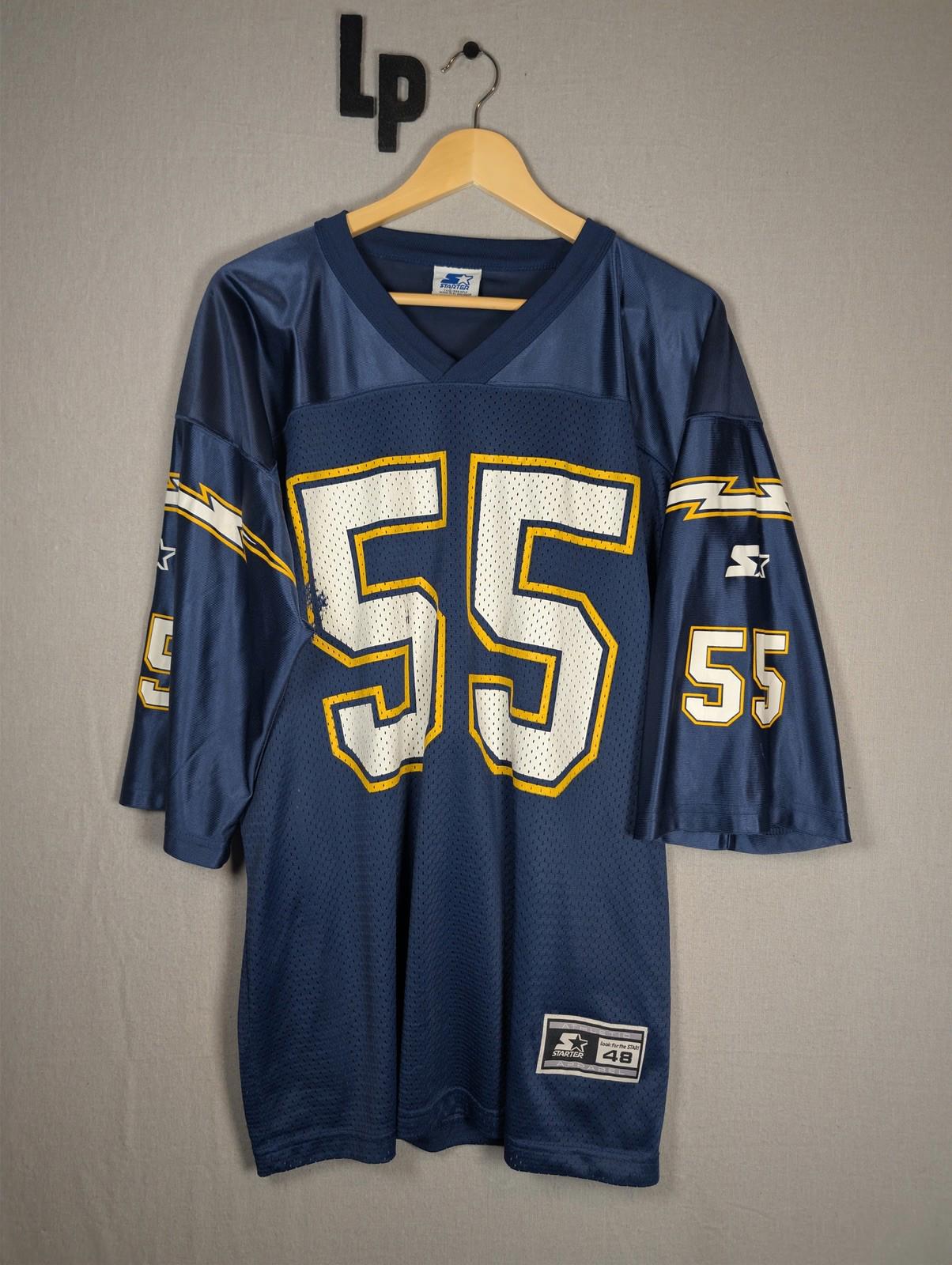 Vintage 1998 Starter San Diego Chargers NFL Junior Seau 55 Jersey 48 (L) Navy LA