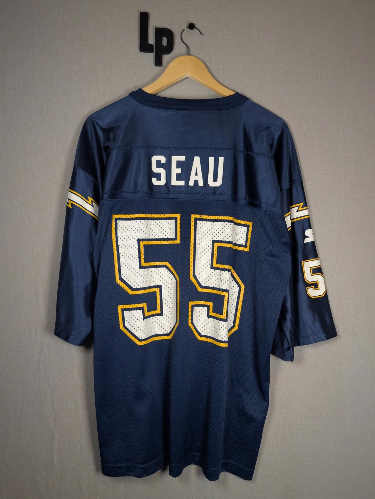 Vintage 1998 Starter San Diego Chargers NFL Junior Seau 55 Jersey 48 (L) Navy LA - Image 2