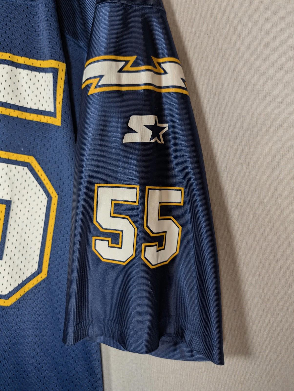 Vintage 1998 Starter San Diego Chargers NFL Junior Seau 55 Jersey 48 (L) Navy LA - Image 4