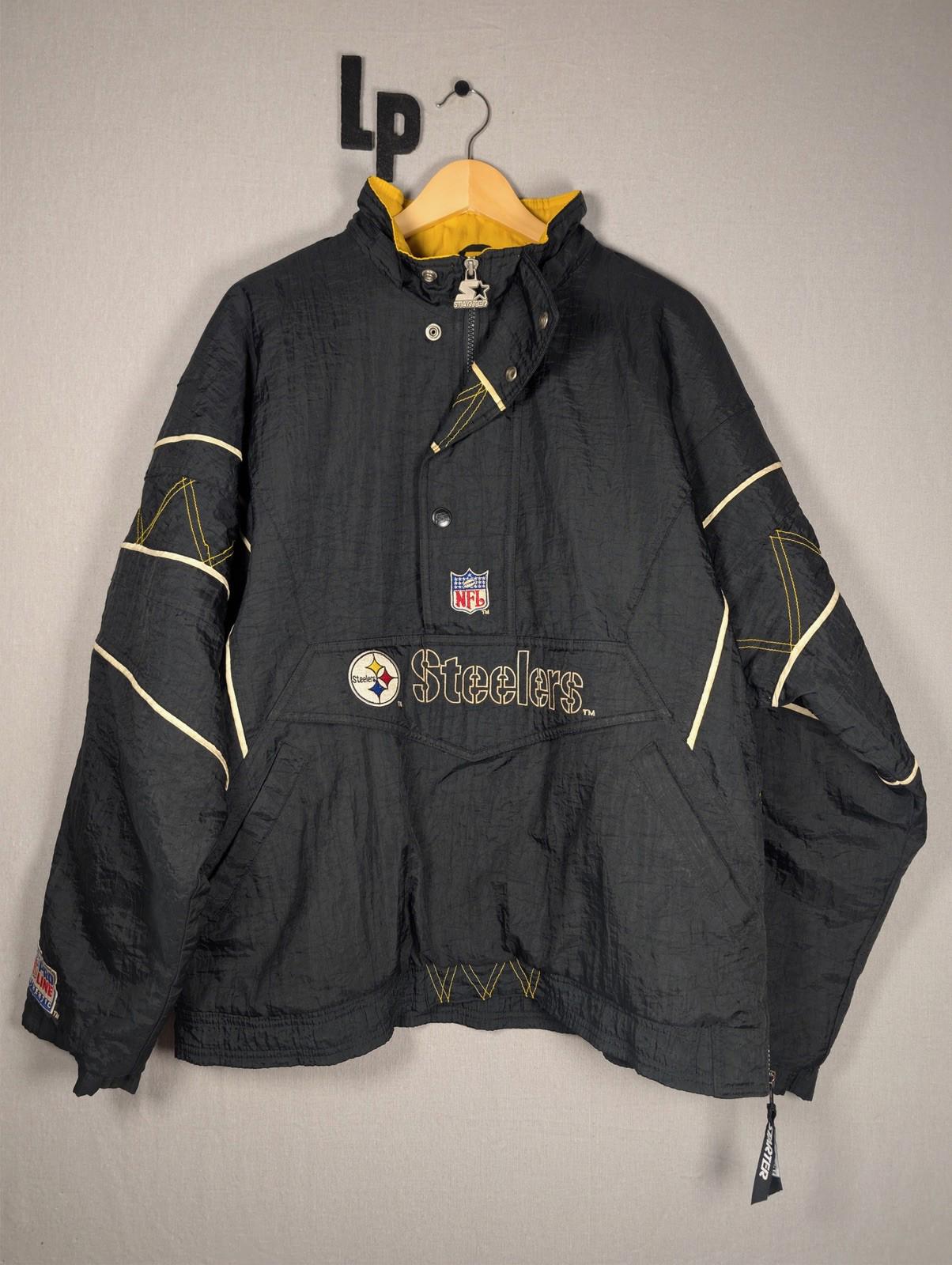 Starter Pittsburgh Steelers NFL Pro Line 1/2 Zip Pullover Jacket Large Black