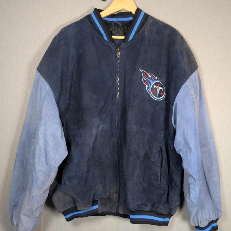 Vintage 00s Tennessee Titans NFL Game Day Leather Varsity Bomber Jacket Large