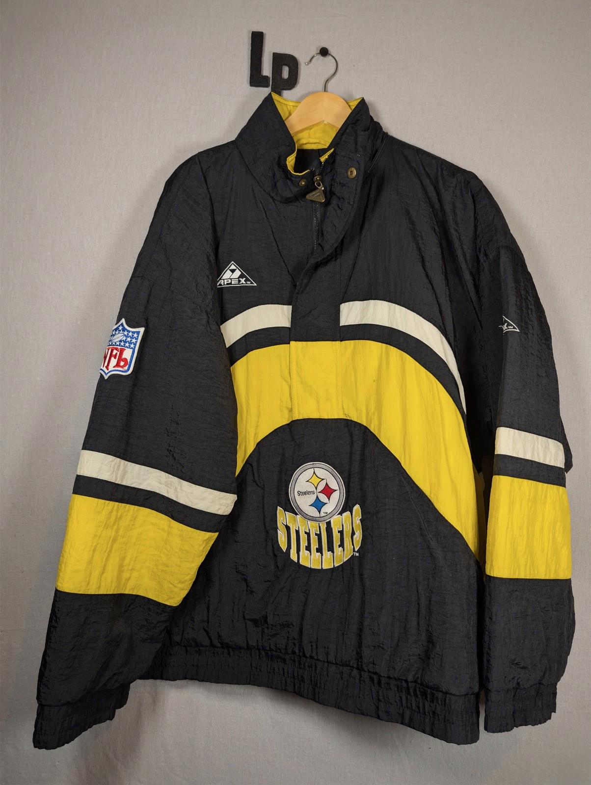 Vintage 90s Apex One Pro Line Pittsburgh Steelers NFL Padded Puffer Jacket XL