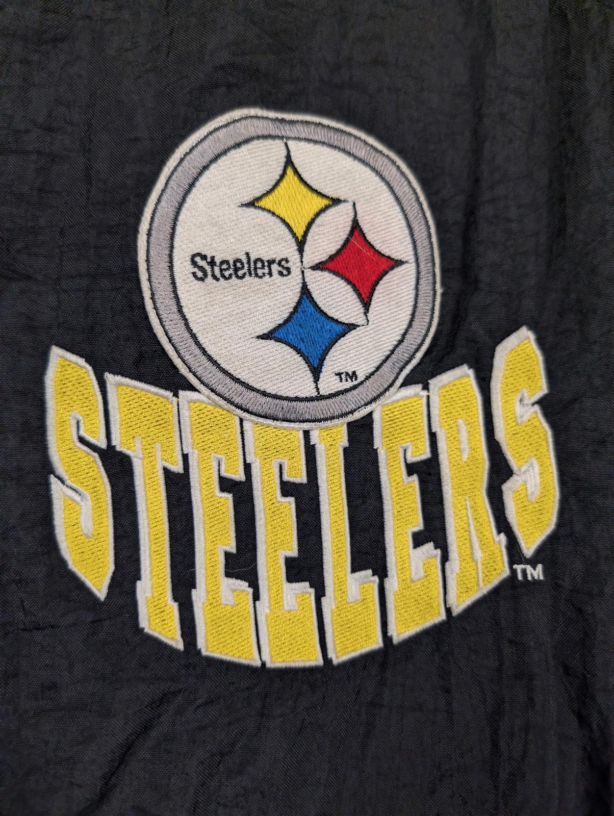 Vintage 90s Apex One Pro Line Pittsburgh Steelers NFL Padded Puffer Jacket XL - Image 3