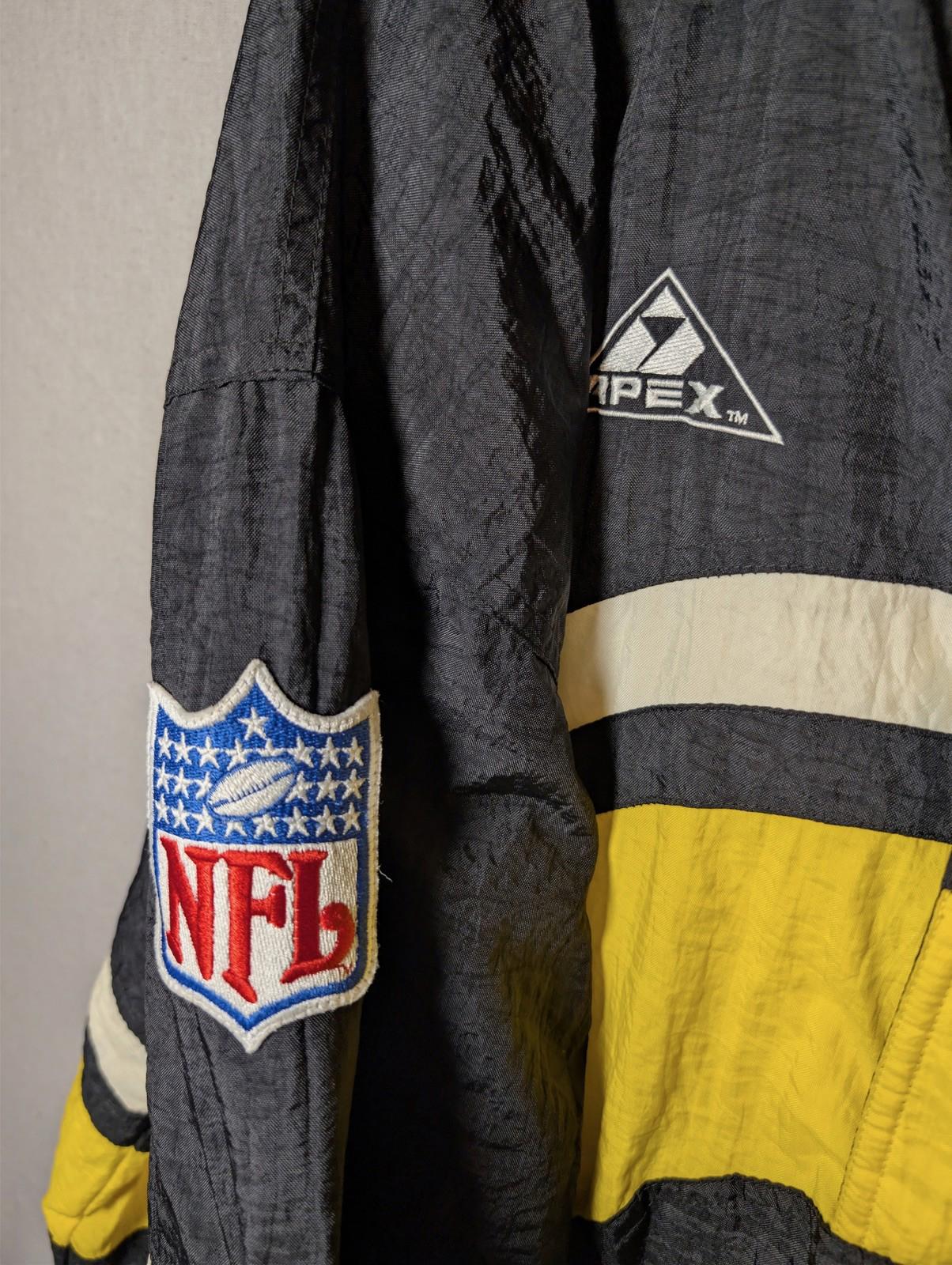 Vintage 90s Apex One Pro Line Pittsburgh Steelers NFL Padded Puffer Jacket XL - Image 5