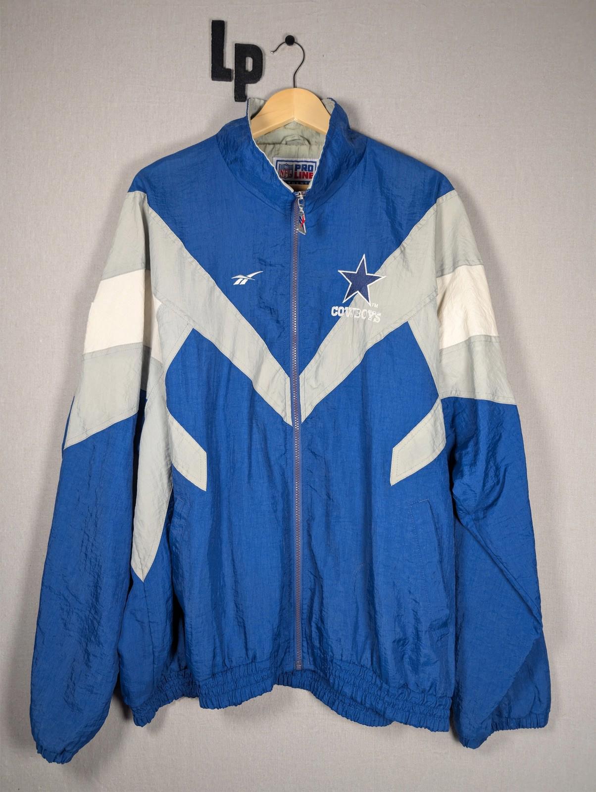 Reebok Dallas Cowboys NFL Pro Line Jacket XXL Blue Windbreaker Vintage Y2K