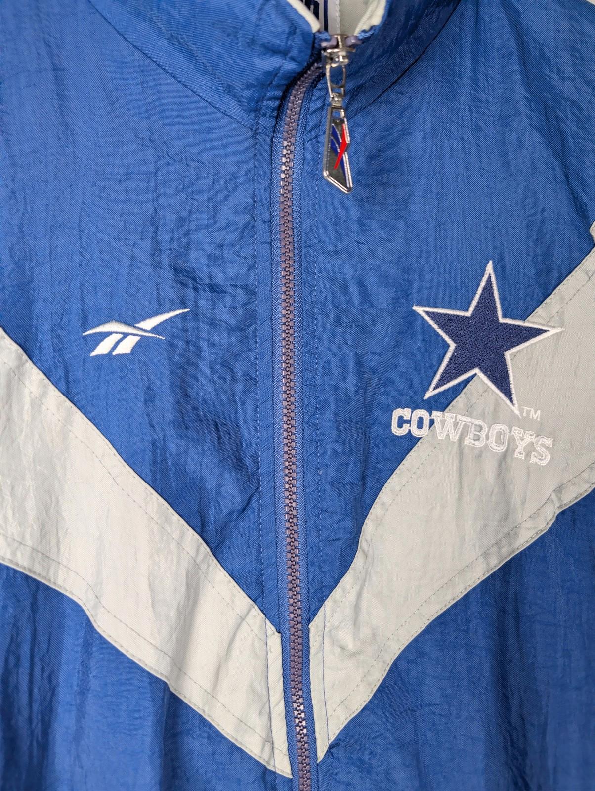 Reebok Dallas Cowboys NFL Pro Line Jacket XXL Blue Windbreaker Vintage Y2K - Image 3