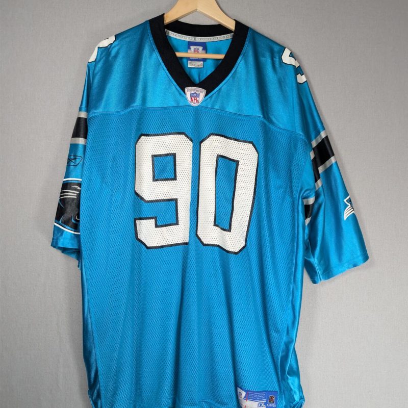 Reebok On Field Carolina Panthers 90 Julius Peppers Blue Jersey 2XL Vintage 00s