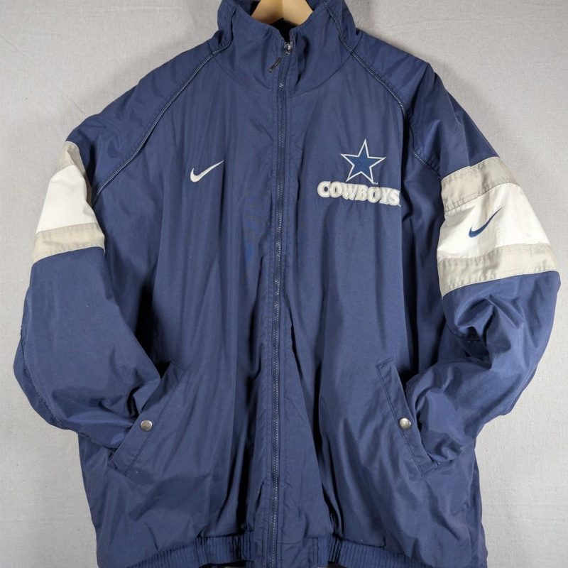 Vintage 00s Nike Pro Line Dallas Cowboys NFL Jacket Coat Blue XXL Y2K