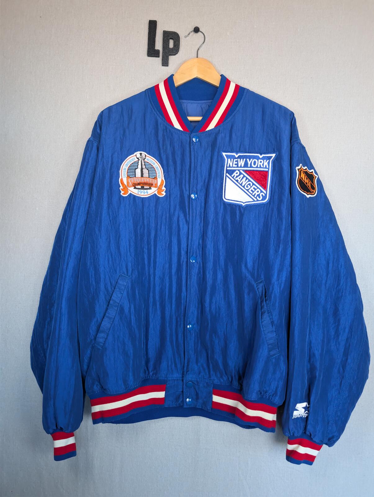 Starter New York Rangers NHL Jacket XL Blue Stanley Cup 1994 Vintage USA Made