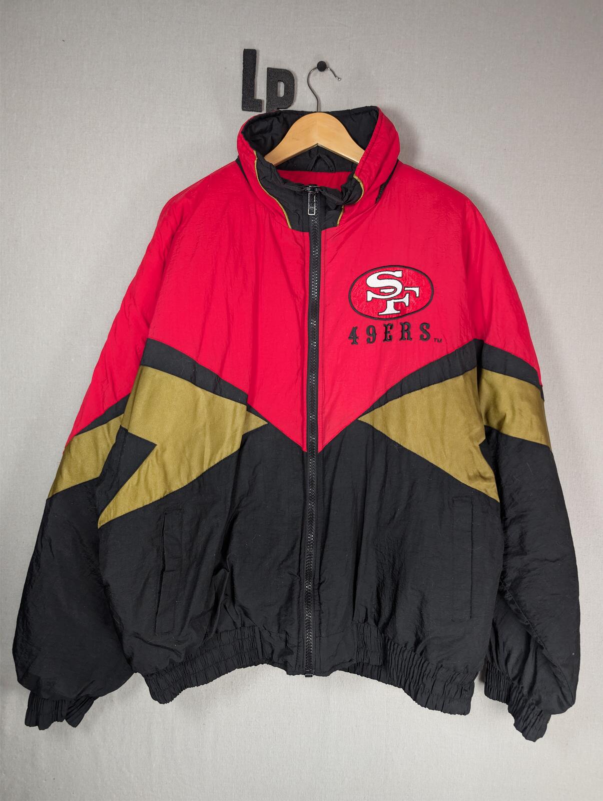 Pro Player San Francisco 49ers NFL Puffer Jacket XL Red Black Vintage 90s