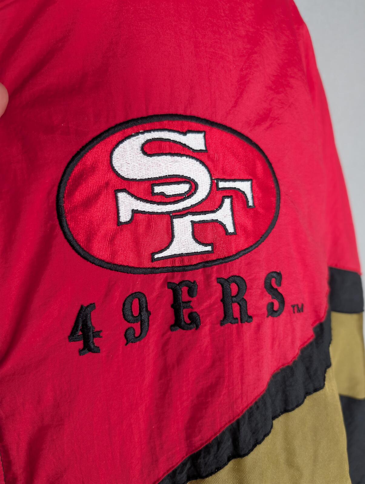 Pro Player San Francisco 49ers NFL Puffer Jacket XL Red Black Vintage 90s - Image 4