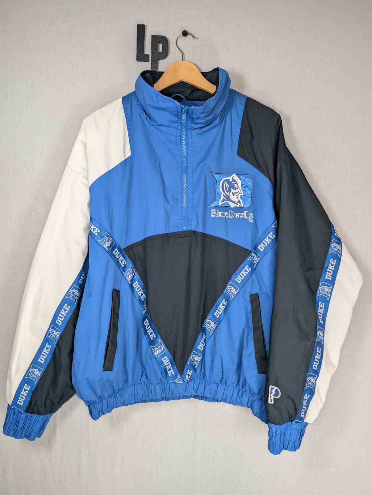 Pro Player Duke Blue Devils NCAA Puffer Jacket Large Blue Vintage 90s