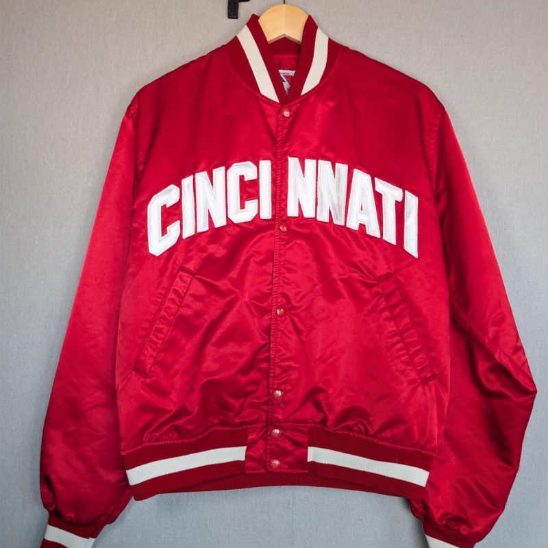 Starter Cincinnati Reds MLB Satin Jacket Large Red Made In USA 90s