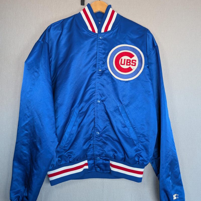 Starter Chicago Cubs MLB Satin Jacket XL Blue Made In USA Vintage 90s