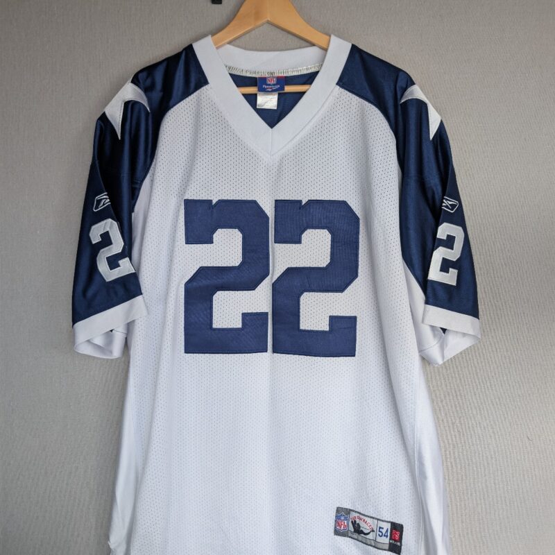 Reebok Dallas Cowboys Emmitt Smith 22 NFL Jersey Size 54 2XL White Throwbacks