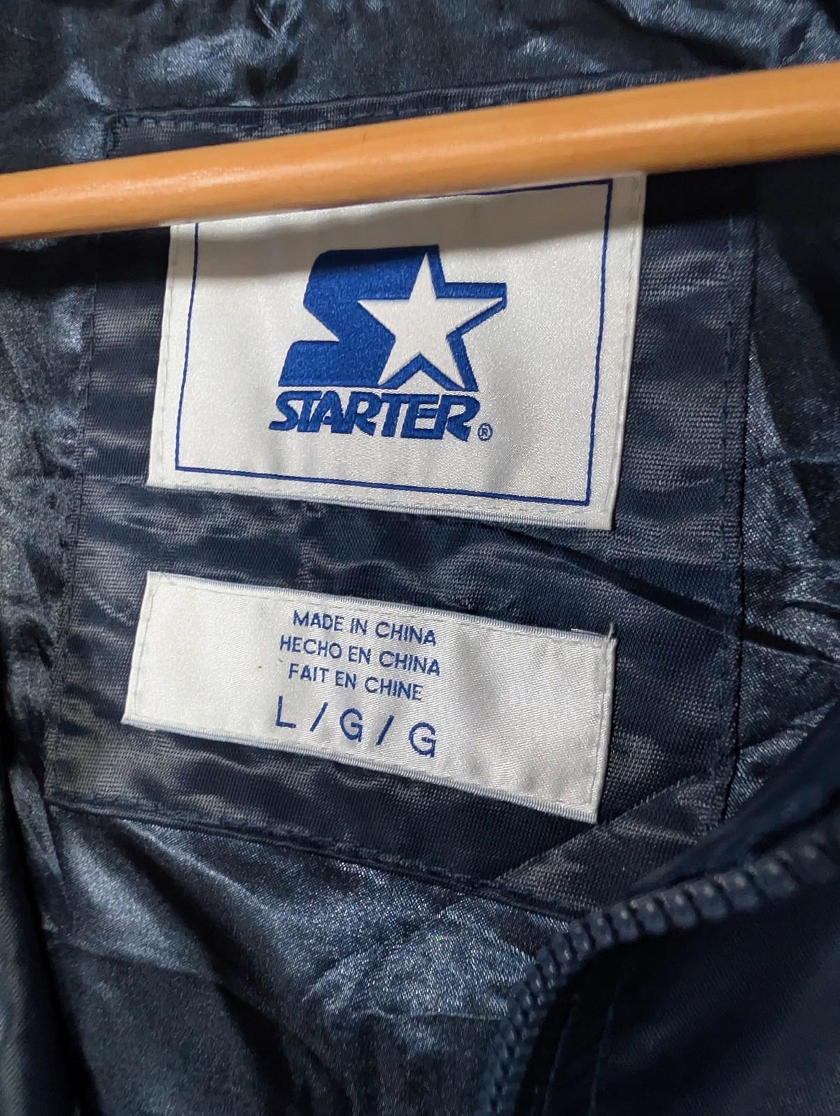 Vintage 90s Starter Chicago White Sox MLB Satin Jacket Large Navy Bomber Varsity - Image 4