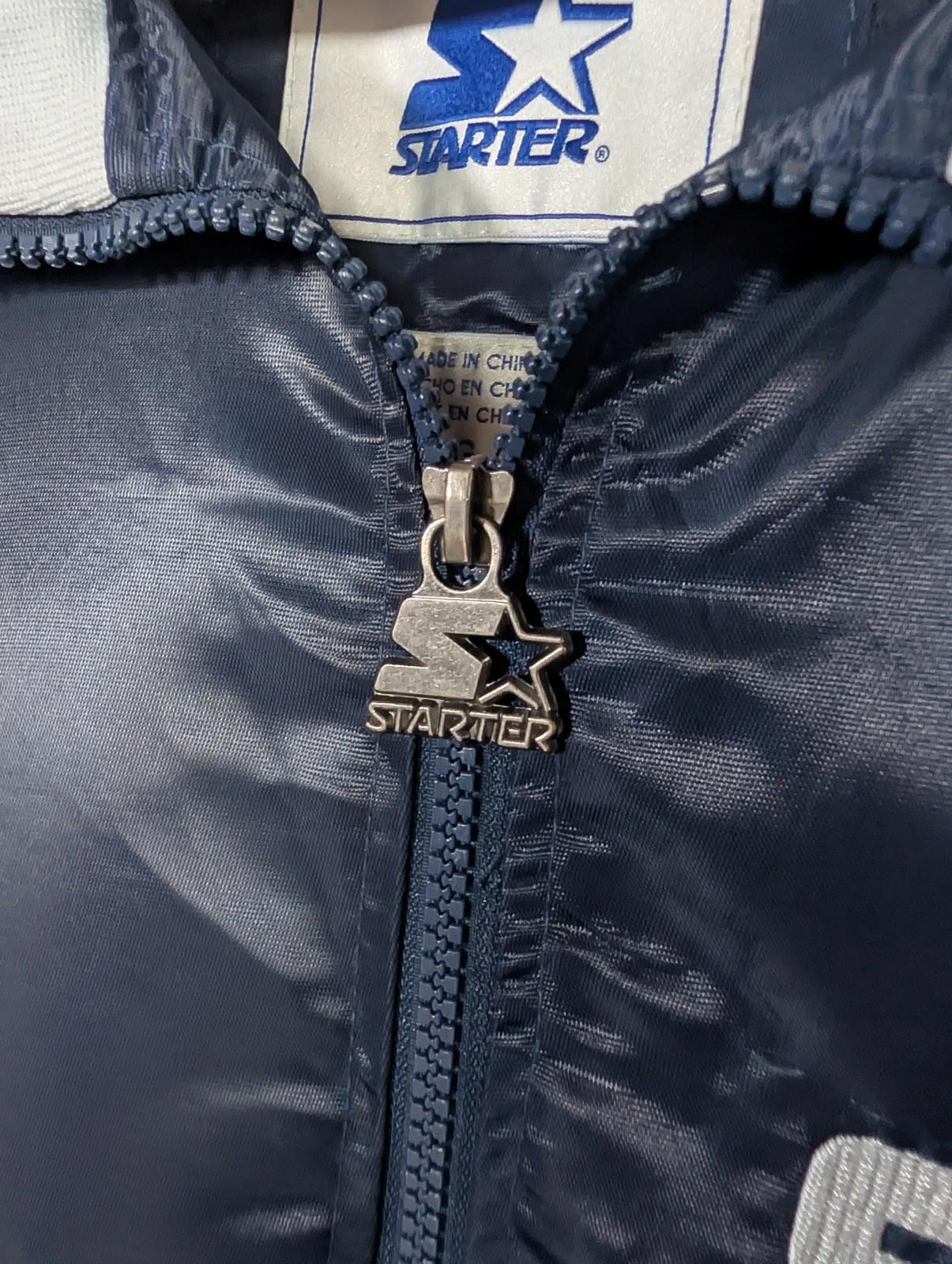 Vintage 90s Starter Chicago White Sox MLB Satin Jacket Large Navy Bomber Varsity - Image 5