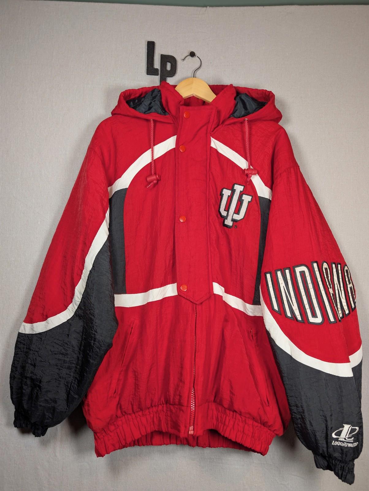 Logo Athletic Indiana University Hoosiers NCAA Puffer Jacket M Red Vintage 90s