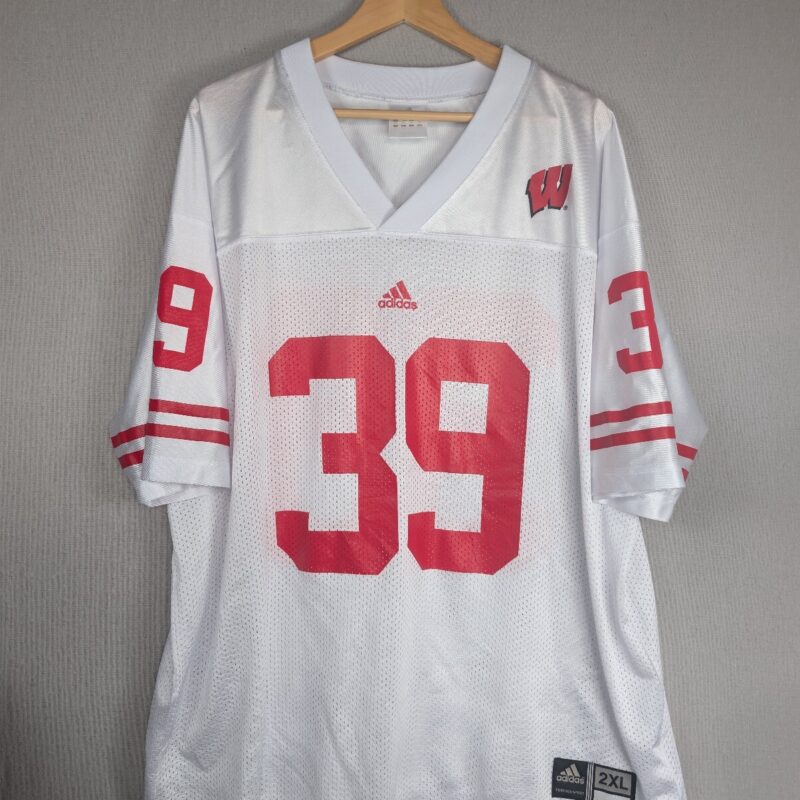 Adidas Wisconsin Badgers 39 NCAA Football Jersey White 2XL
