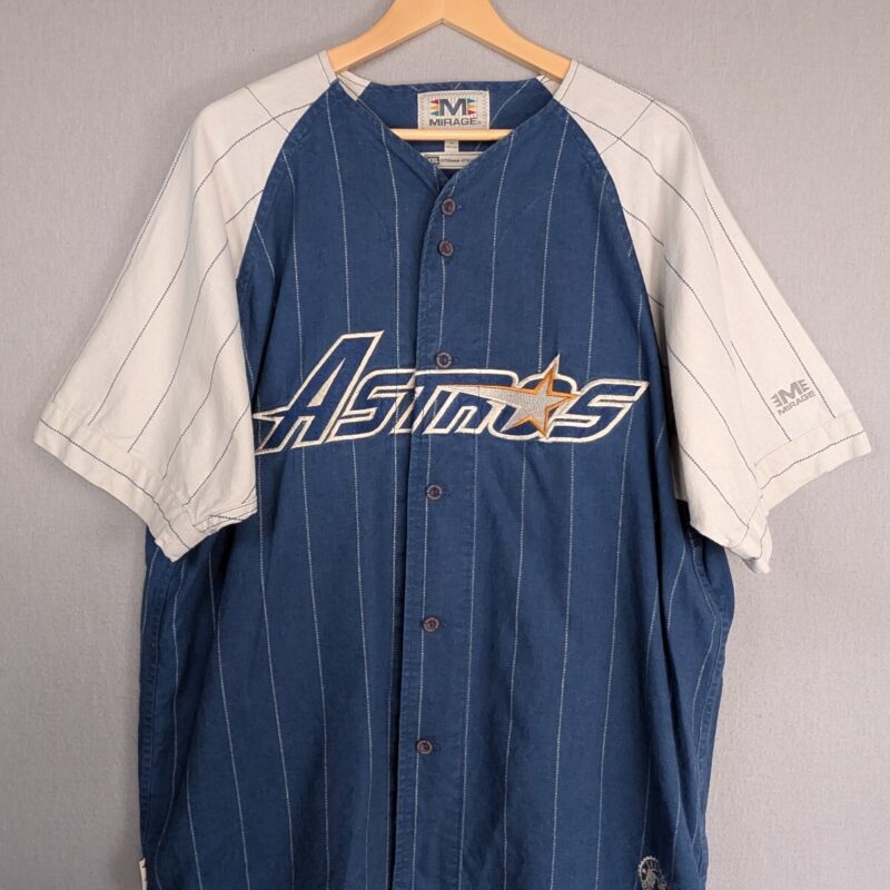 Mirage Houston Astros #5 MLB XXL Navy Pinstripe Baseball Ramie Cotton Jersey