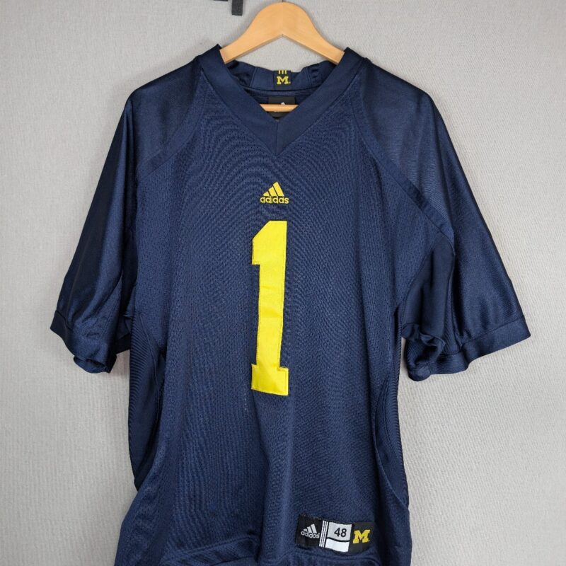 Adidas Michigan Wolverines #1 NCAA Size 48 Authentic Football Jersey