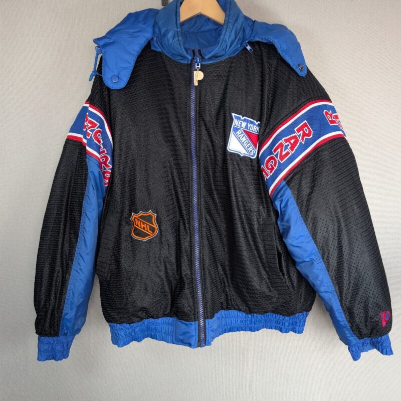Pro Player New York Rangers NHL Size L Blue & Black Reversible Hooded Jacket